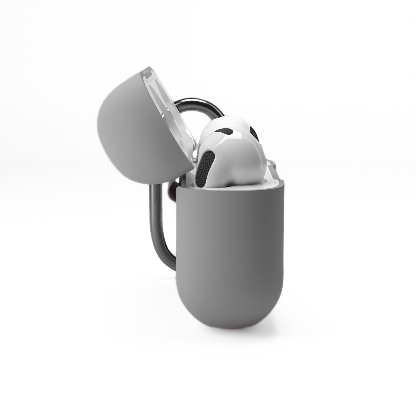 Etui na słuchawki silikonowe do Apple AirPods Perłowo-szare