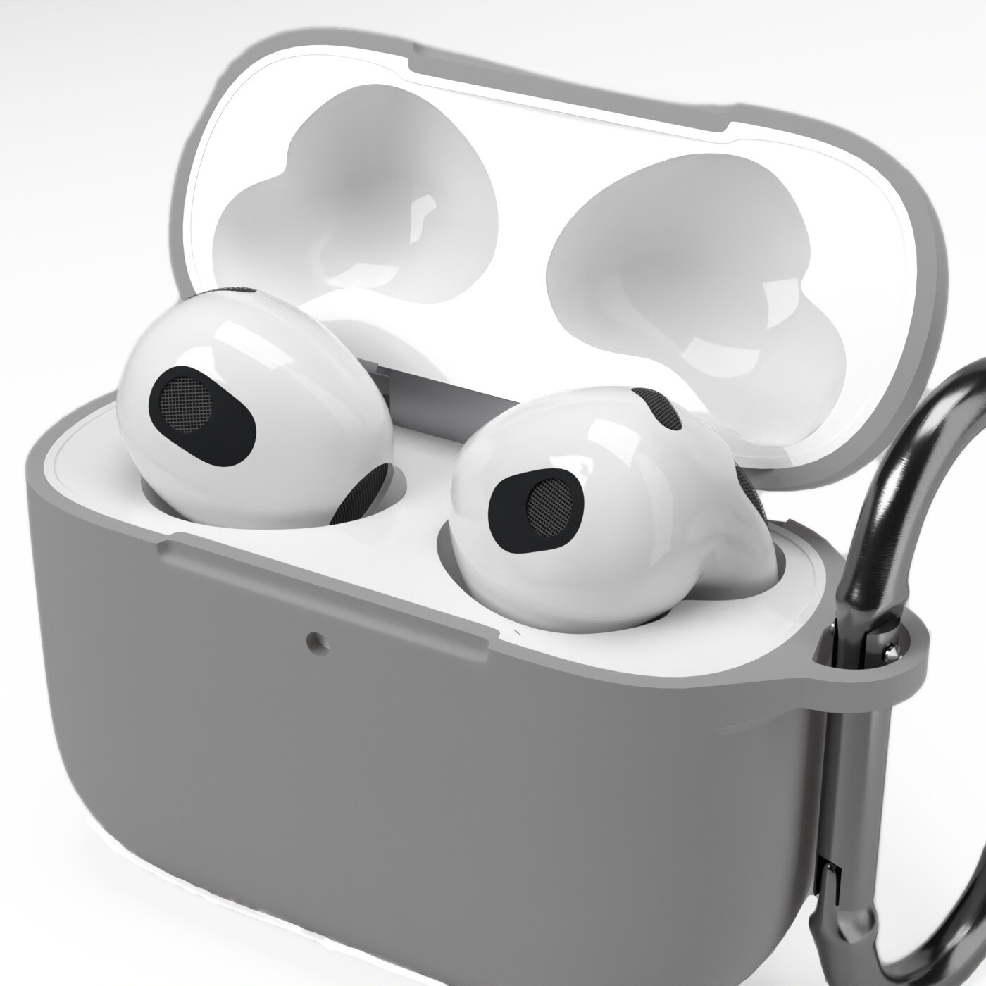 Etui na słuchawki silikonowe do Apple AirPods Perłowo-szare
